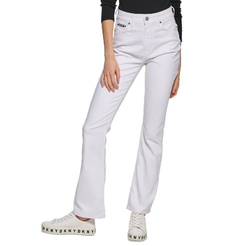 Dkny Women's Boerum High Rise Flare Leg Jeans White Size 28