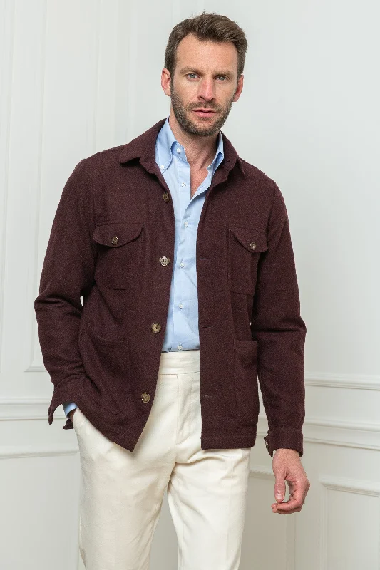 Bordeaux Safari Jacket flannel Super 180'S – Made in Italy