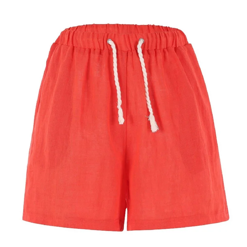 Women's Hannah Short In Coral Linen