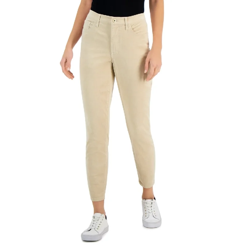 Tommy Hilfiger Women's Corduroy Skinny Ankle Pants Brown Size 4