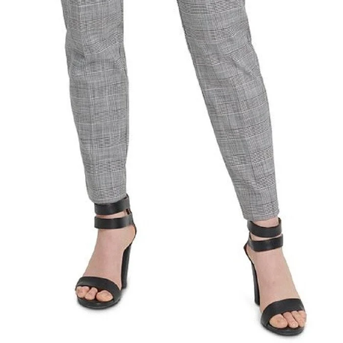 Dkny Women's Plaid Essex Ankle Pant Gray Size 14 Petite