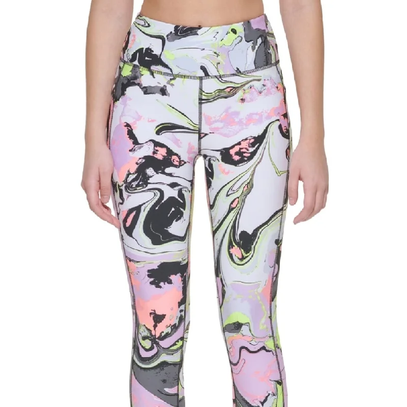 Dkny Women's Printed High Waist 7/8 Leggings Pink Size Small