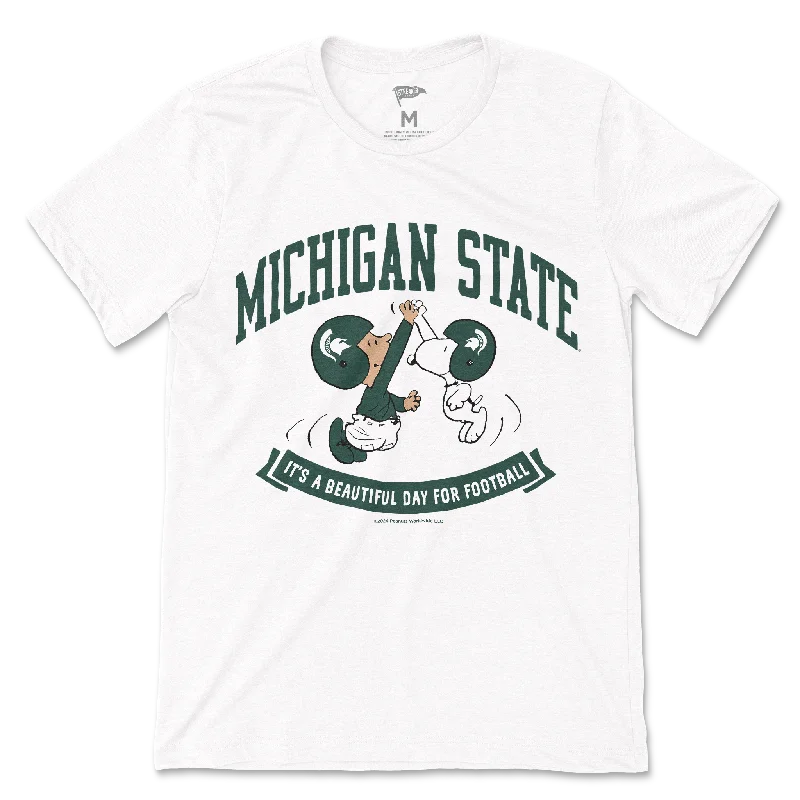 Peanuts x Michigan State It's A Beautiful Day For Football Tee