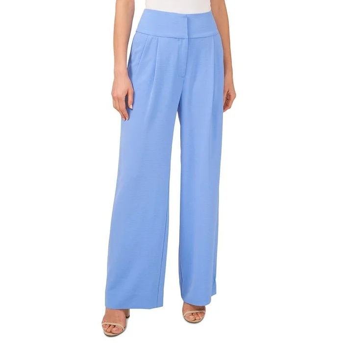 CeCe Women's Wide Leg Relaxed Twill Pant Blue Size 4