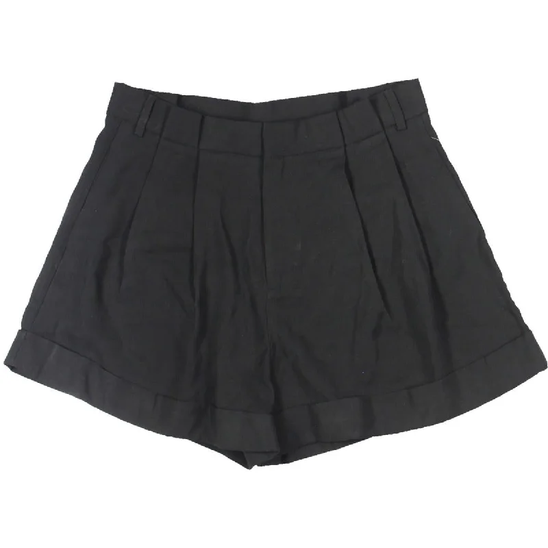 Womens High Wasted Pleated High-Waist Shorts