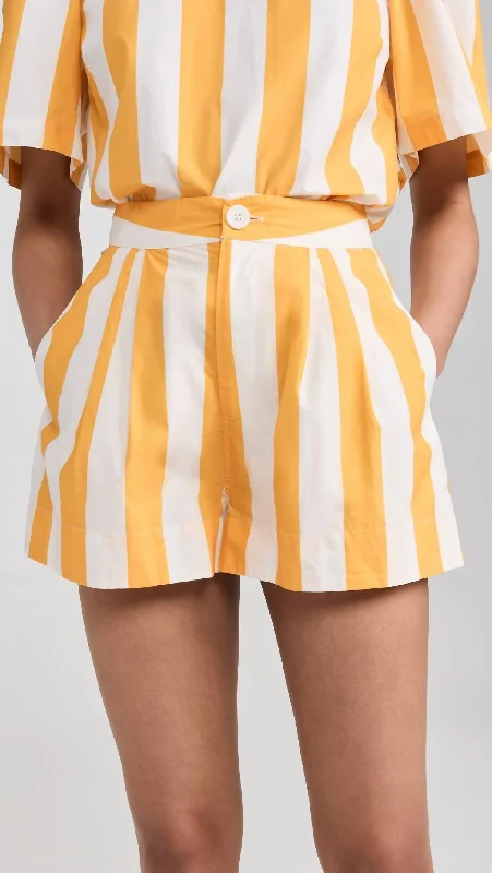 Stripe Walker Short In Tangerine Cabana Stripe