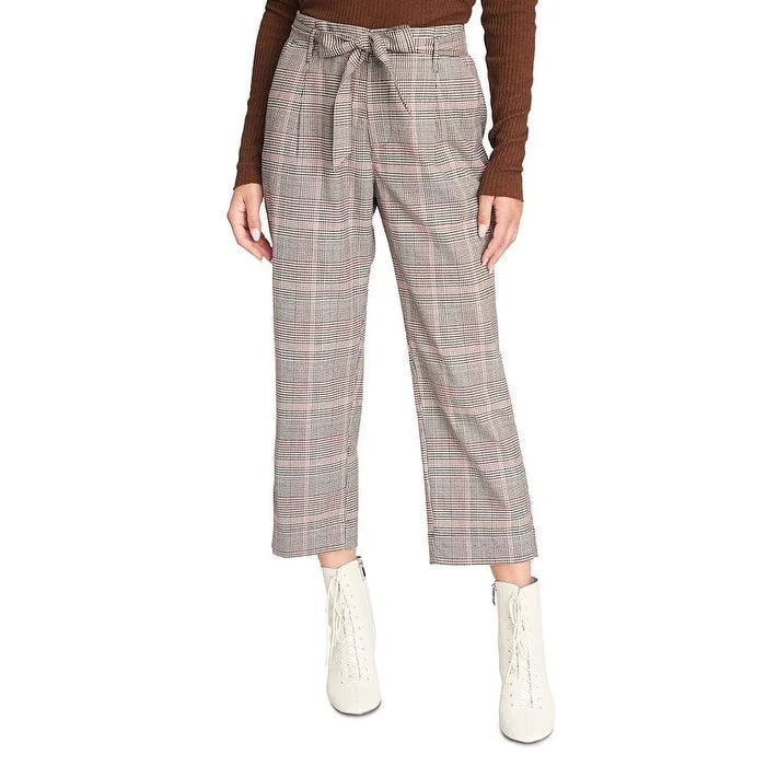 Sanctuary Women's Inland Plaid Crop Pants Brown Size 27