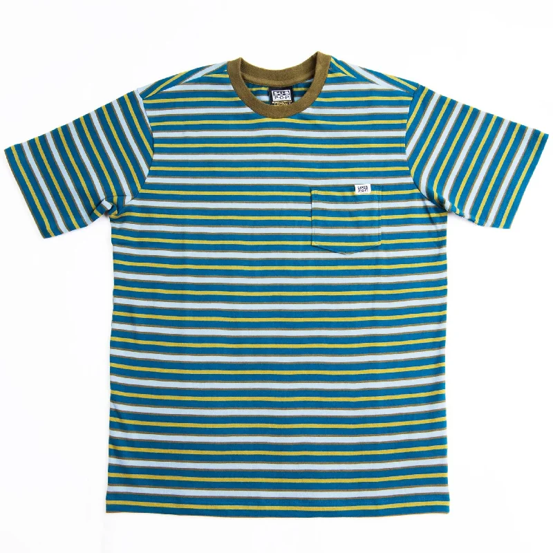 Silvana Olive w/Blue Stripe Pocket T-Shirt