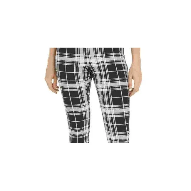 Maison Jules Women's Plaid Pants Black Size Small