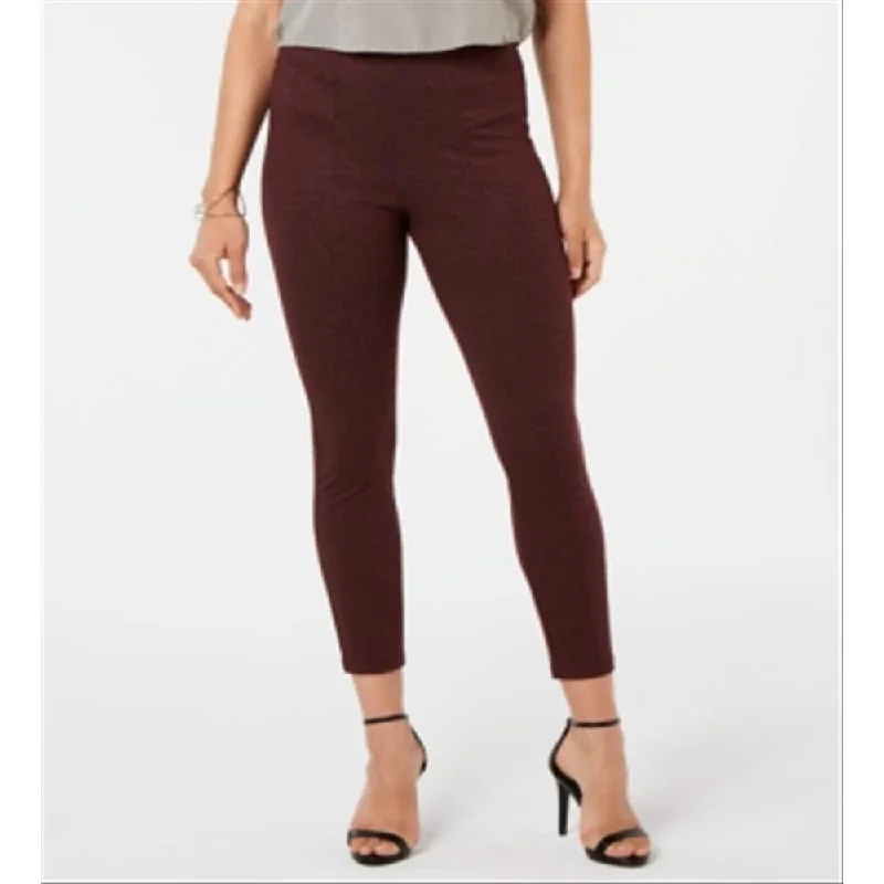 Hue Women S Tweed High-Waist Knit Leggings Burgundy Size S