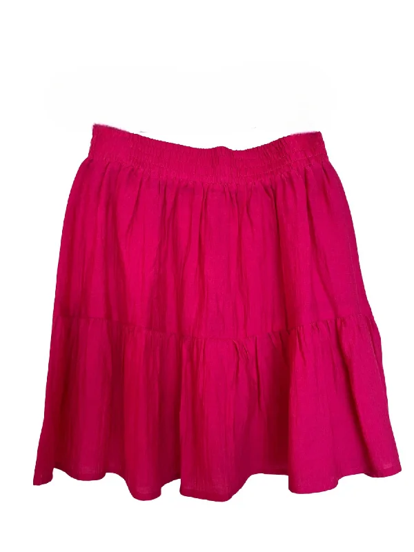 Tiered Skort In Hot Pink