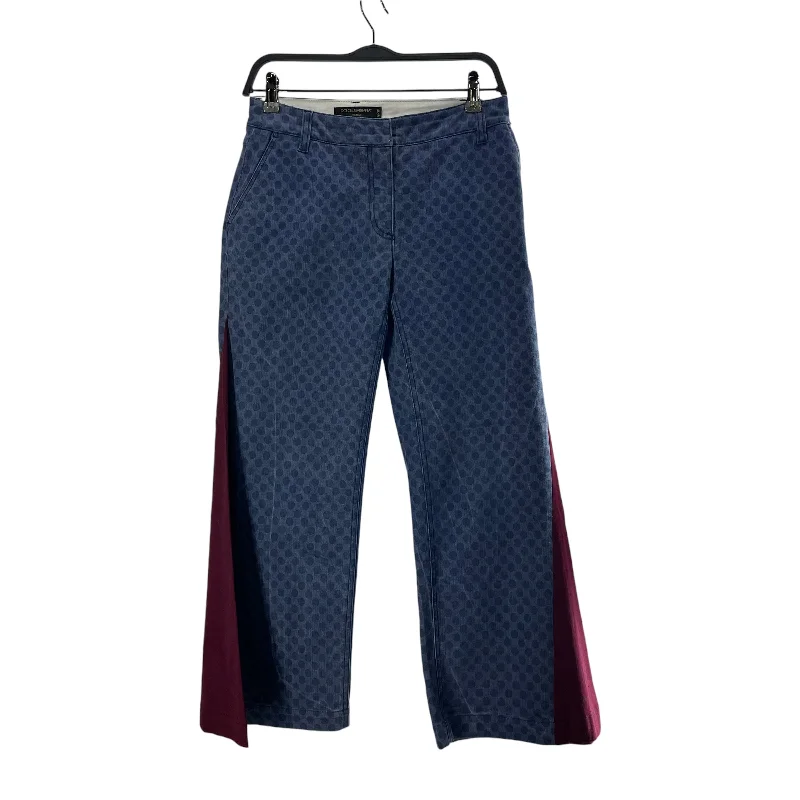 DOLCE&GABBANA/Straight Pants/42/Polka dot/Denim/BLU/FLARE