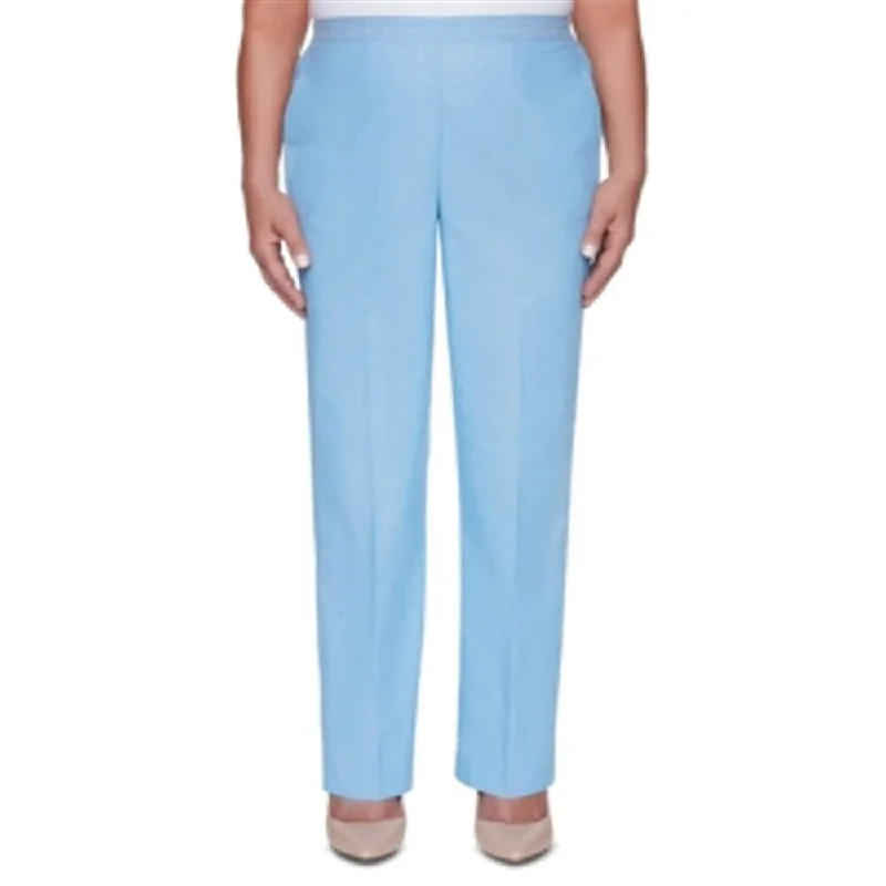 Alfred Dunner Women's Linen Blend Pull on Pants Blue Size 24X4.5