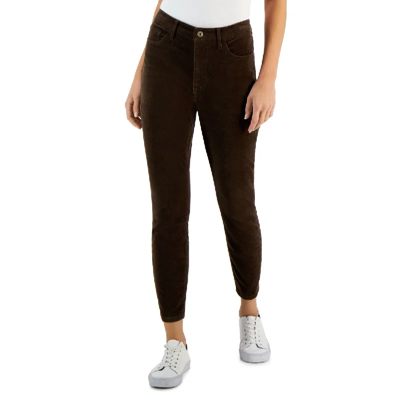 Tommy Hilfiger Women's Corduroy Skinny Ankle Pants Brown