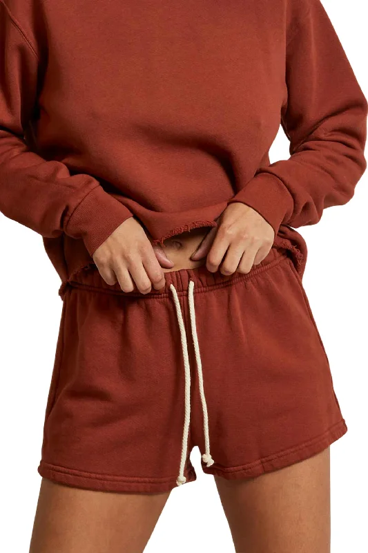 Aruba Beach Fleece Sweatshort In Russet