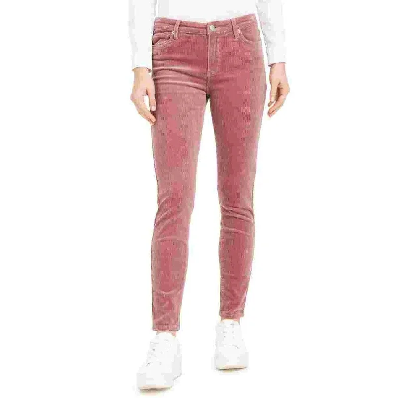 OAT Women's High-Rise Blush Skinny Corduroy Pants Pink Size 25