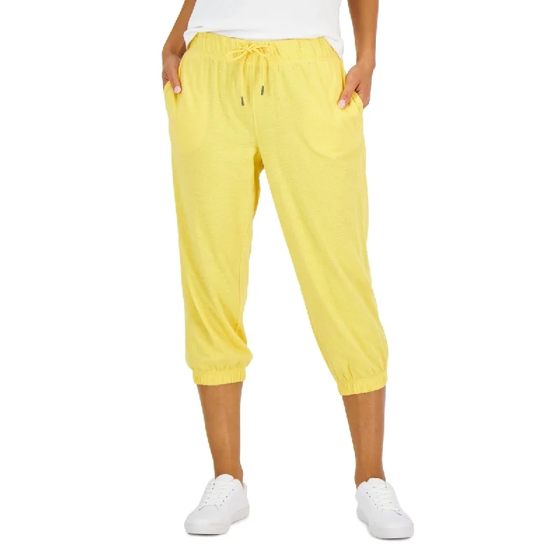 ID Ideology Women's Retro Recycled Capri Pants Yellow