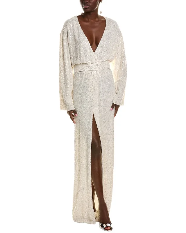 Michael Kors Collection Sequin Embellished Wrap Gown