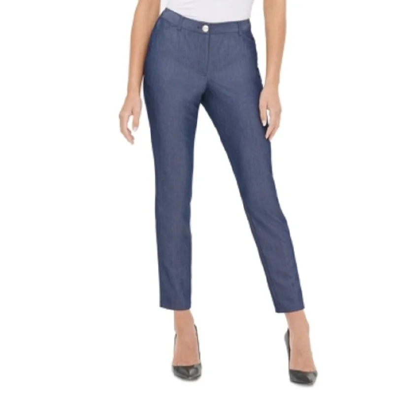 Tommy Hilfiger Women's Berkeley High Rise Ankle Straight Leg Pants Blue Size 14