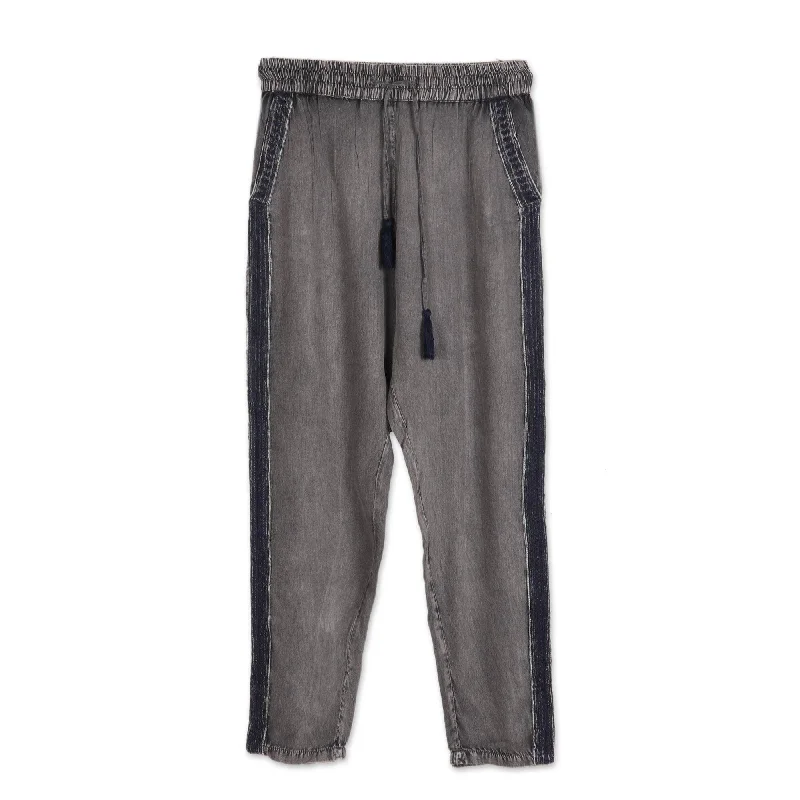 NOVICA Navy Sophistication, Viscose pants