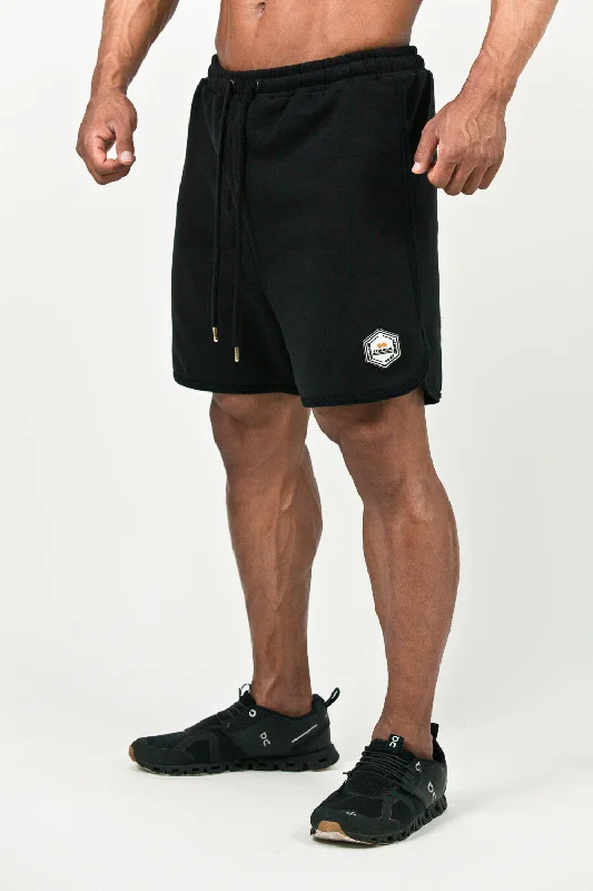 SWEAT SHORT PANTS BACK LOGO - BLACK