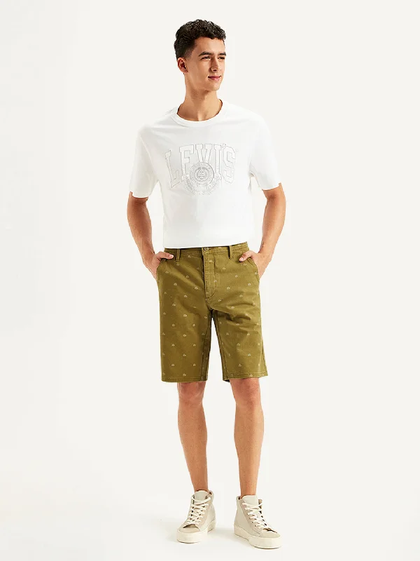 Men's Brown Tapered Chino Shorts