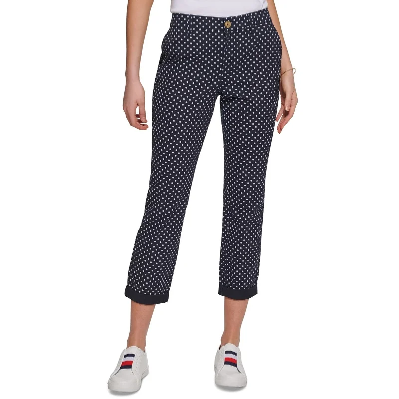 Tommy Hilfiger Women's Dot Print Chino Pants Blue Size 14