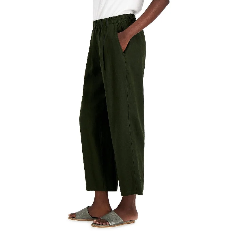 Eileen Fisher Women's Organic Linen Ankle Pants Green Size Small