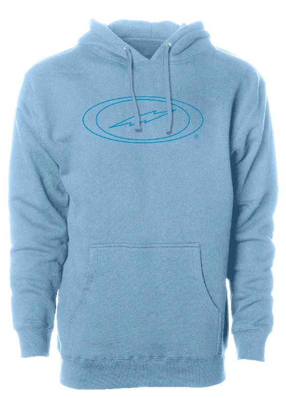 Storm Bowling Oval Bolt Logo Hoodie Electric Blue Outline