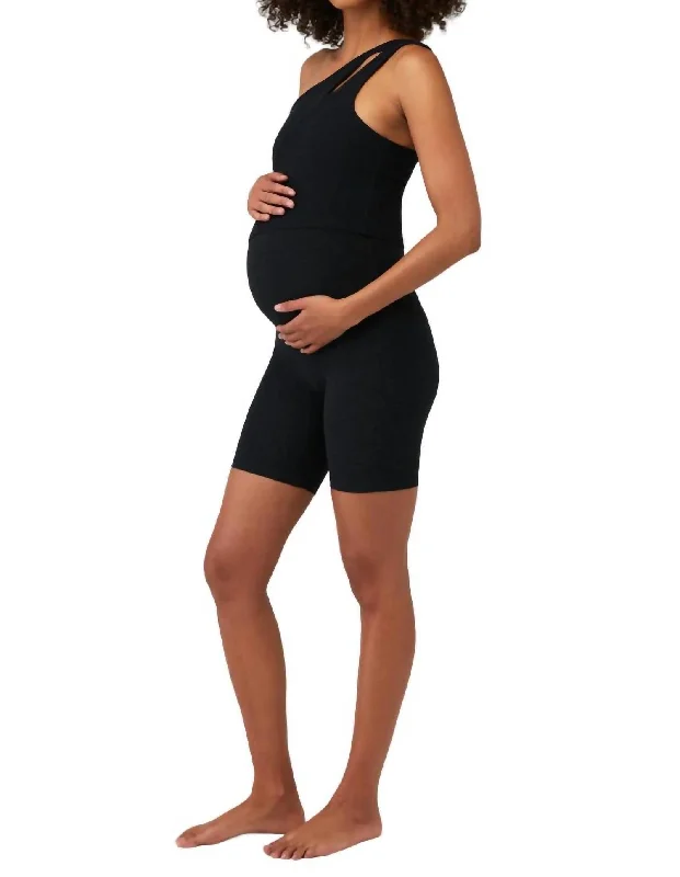 Spacedye Cruiser Maternity Biker Short In Darkest Night