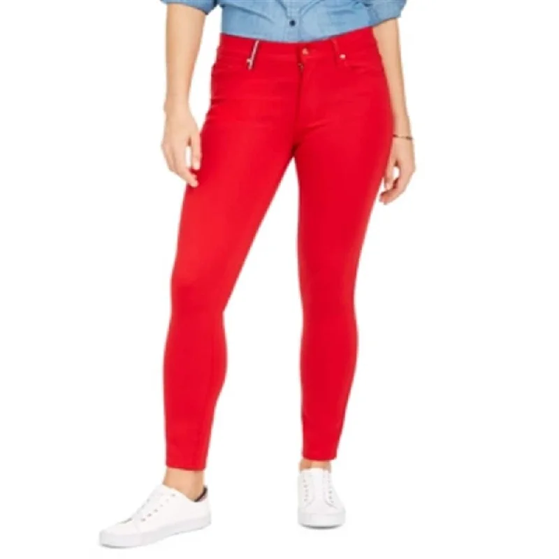 Tommy Hilfiger Women's Skinny Ponte Knit Pants Red Size 18