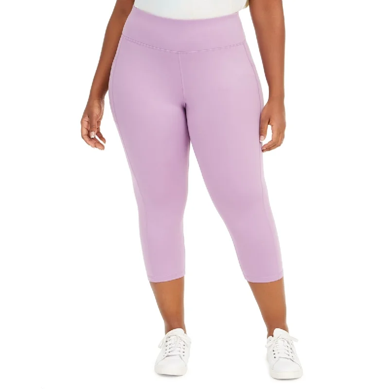 Id Ideology Women's Cropped Leggings Purple Size 2X