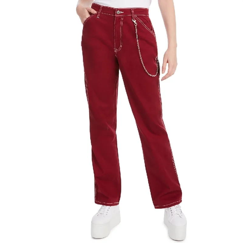 Dickies Women's Pocket Chain Carpenter Pants Red Size 9