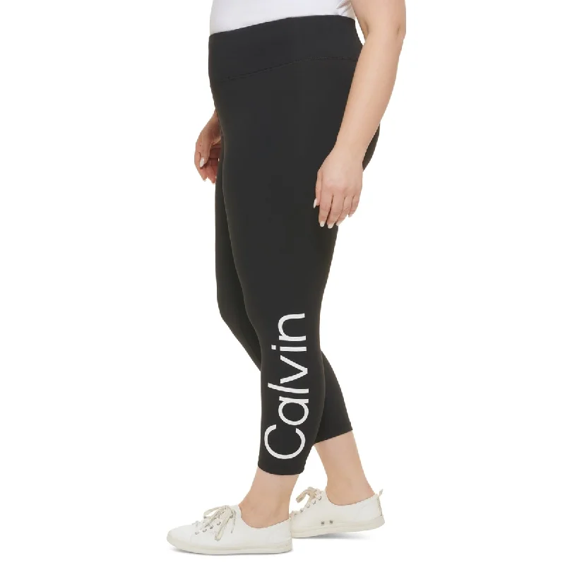 Calvin Klein Women's Logo High Waist Leggings Black Size 1X