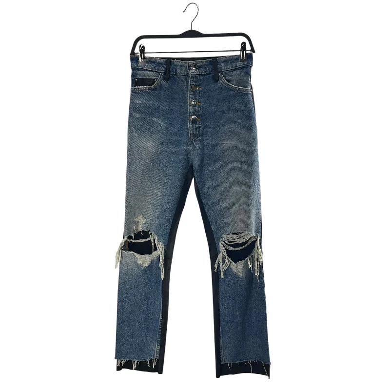 AMIRI/Skinny Pants/26/Denim/IDG/blu wash distressed leather bk