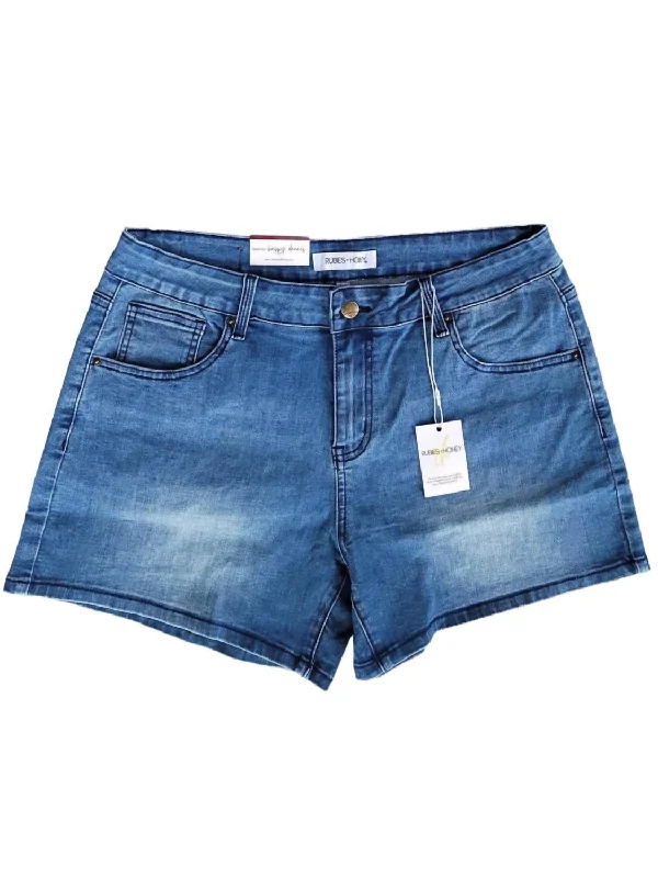 Baseball Denim Shorts In Blue