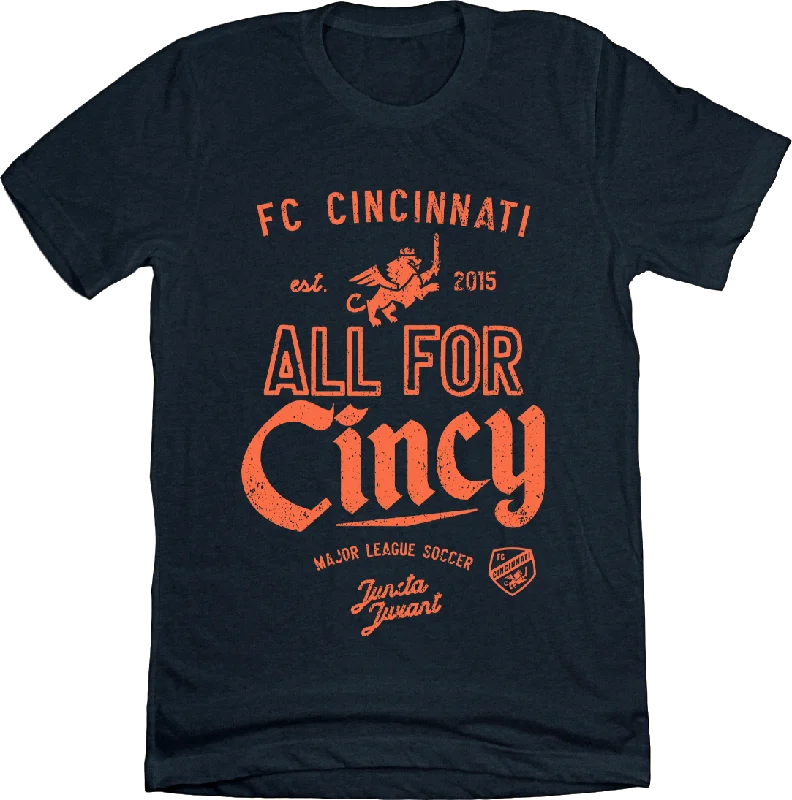 FC Cincinnati: All for Cincy Large Script Orange Ink