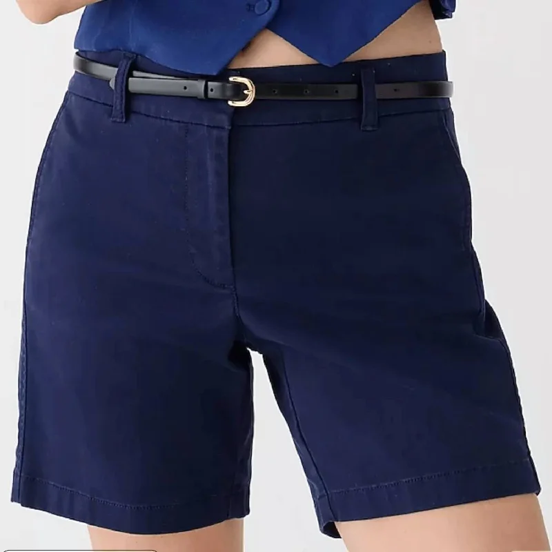 7" Stretch Chino Short In Navy