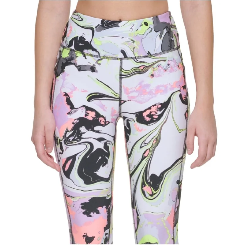 Dkny Women's Printed High Waist 7/8 Leggings Pink Size X-Small