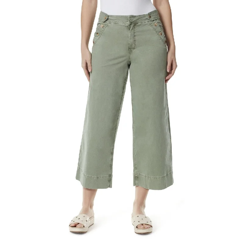 Anne Klein Women's High Rise Denim Wide Leg Jeans Green Size 6