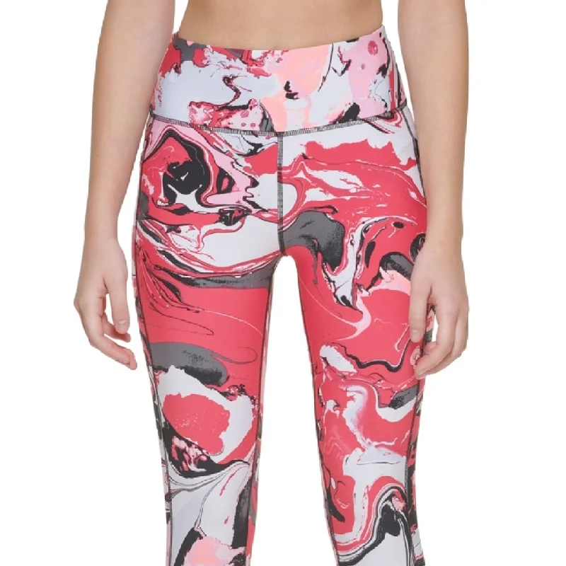 Dkny Women's Printed High Waist 7/8 Leggings Pink Size X-Small