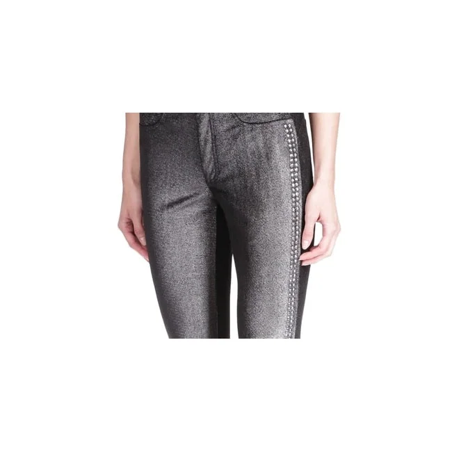 Michael Kors Women's Studded Velvet Leggings Gray Size X-Large