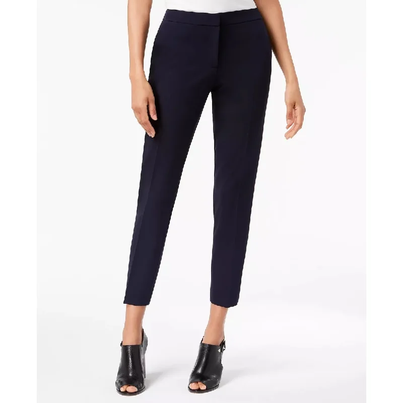 Tommy Hilfiger Women's Twill Slim Leg Ankle Dress Pants Blue Size 8