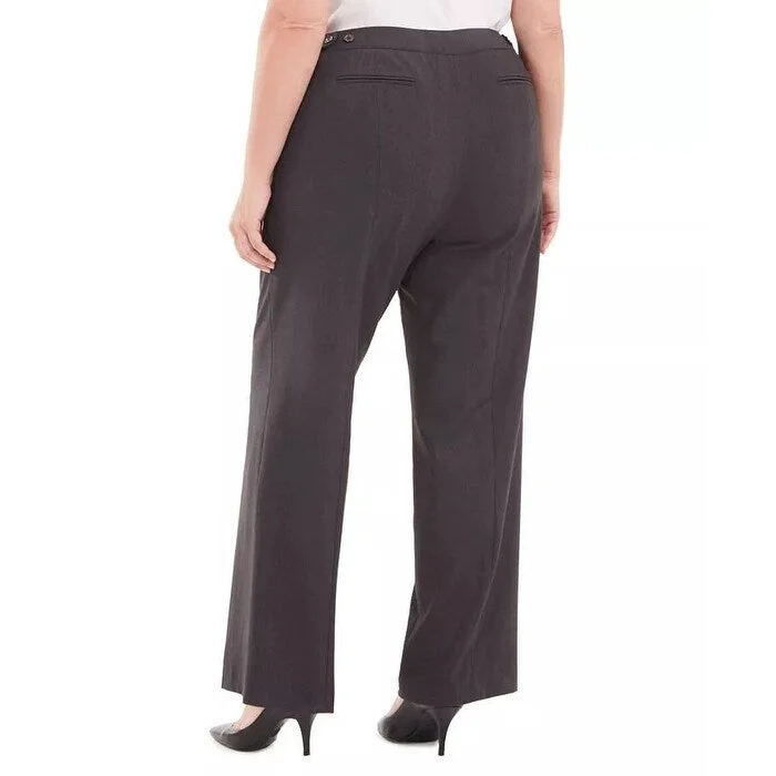 Calvin Klein Women's Plus Size Highline Straight-Leg Dress Pants Dark Gray Size 22W