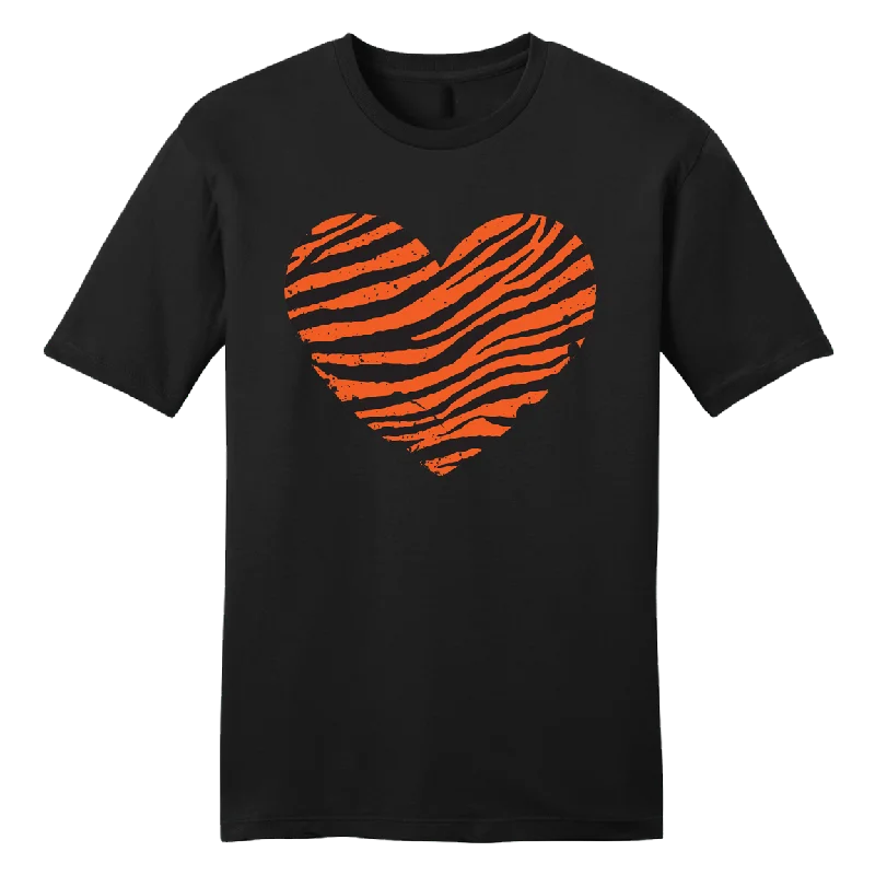 Orange & Black Tiger Stripe Heart