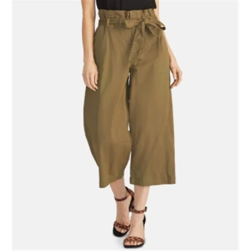 Rachel Roy Women's Belted Cropped Pants Green Size 12