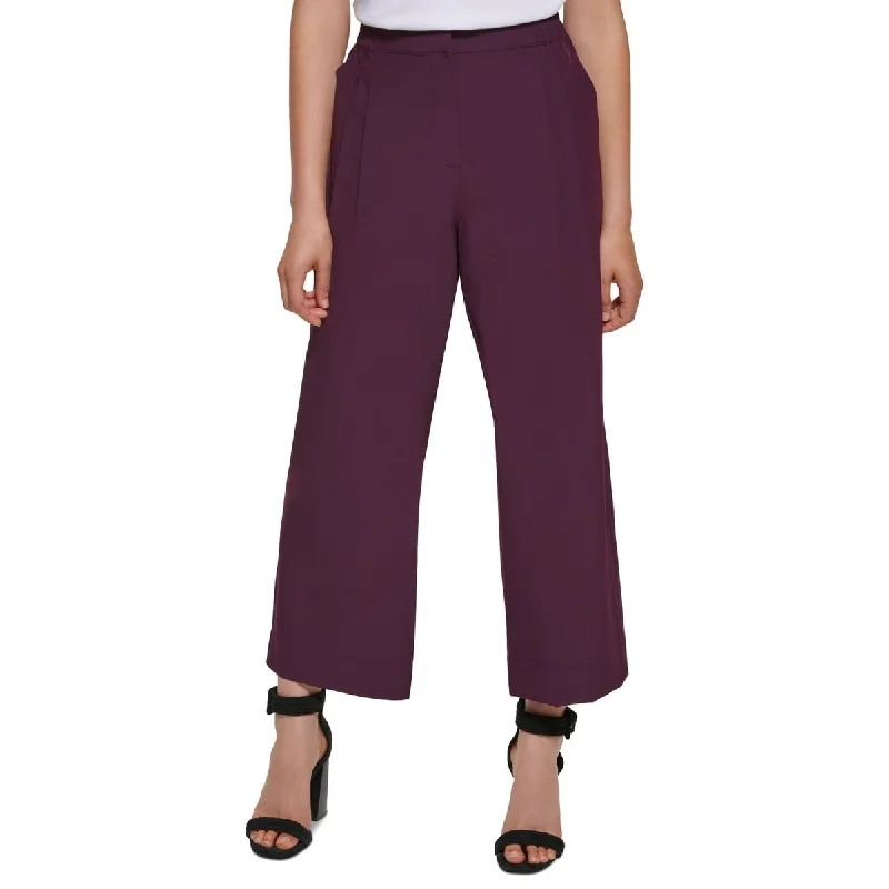 Calvin Klein Women's Wide Leg Cropped Pants Purple Size Medium