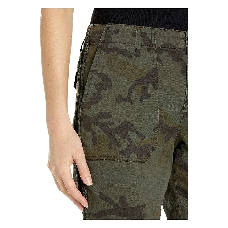 Sanctuary Women's Sport Patrol Camouflage Contrast Trim Pants Green Size 28