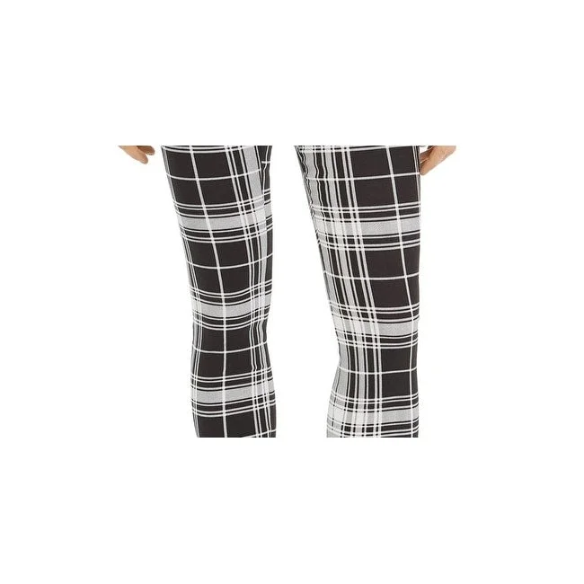 Maison Jules Women's Plaid Pants Black Size X-Large