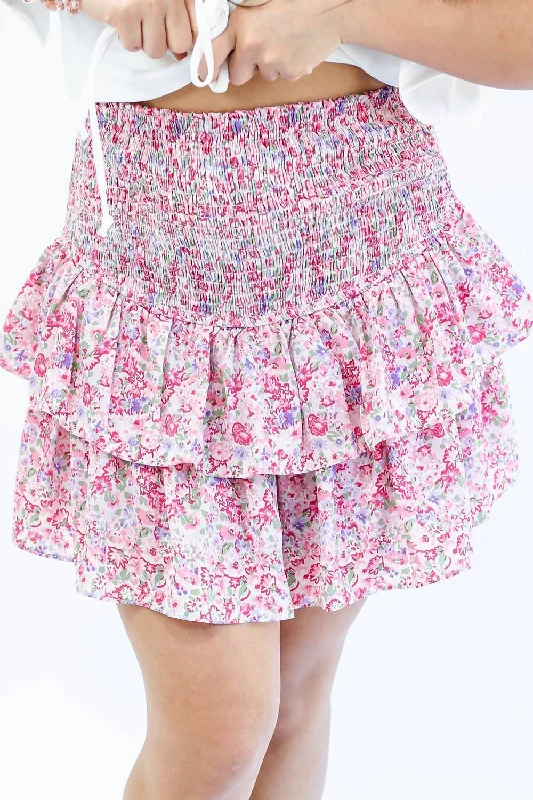 Beach Party Ruffled Skort In Pink